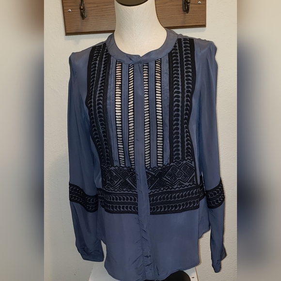 Plenty by Tracy Reese silk embroidered blouse - Picture 1 of 7
